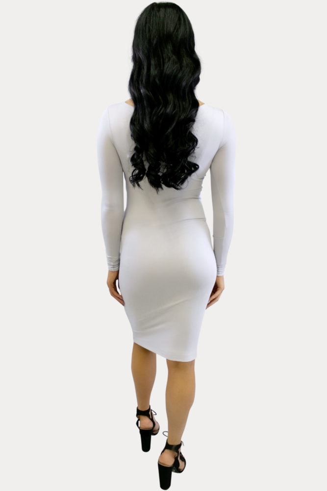 boat neck midi maternity dress