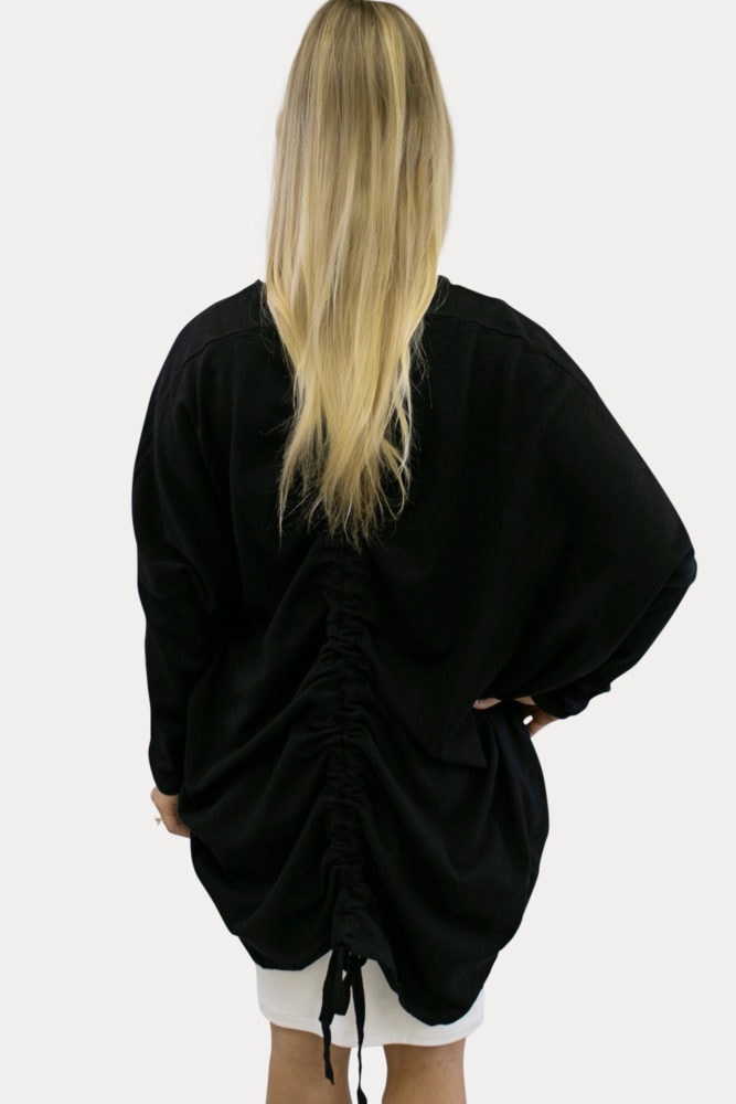 black knit maternity kimono