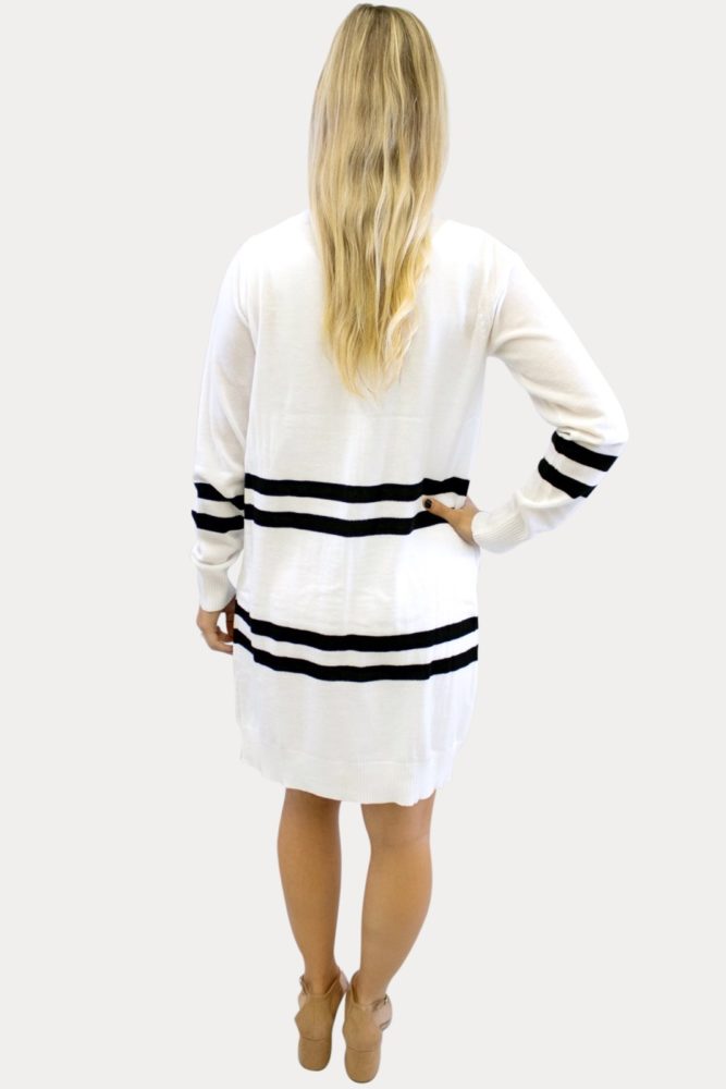 White Striped Maternity Cardigan