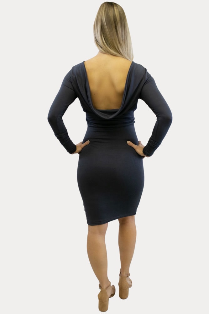 Cowl Back Maternity Dress