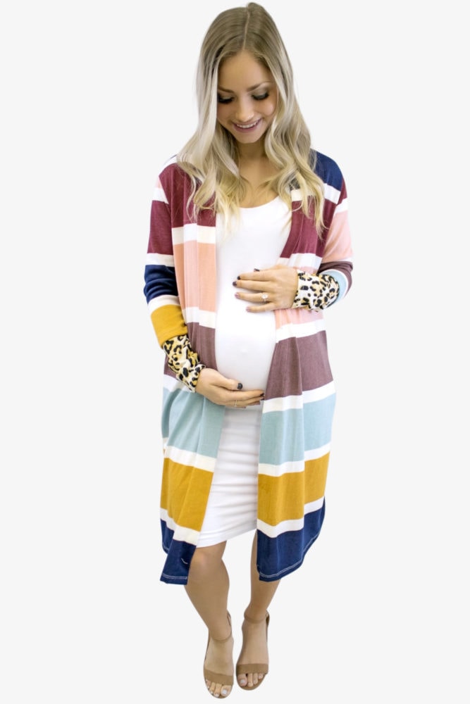 Multi Striped Long-Sleeve Cardigan