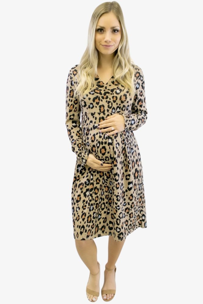 Leopard V-Neck with Long Sleeves