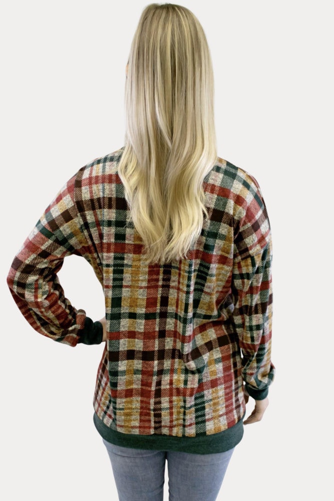 plaid lightweight maternity sweater