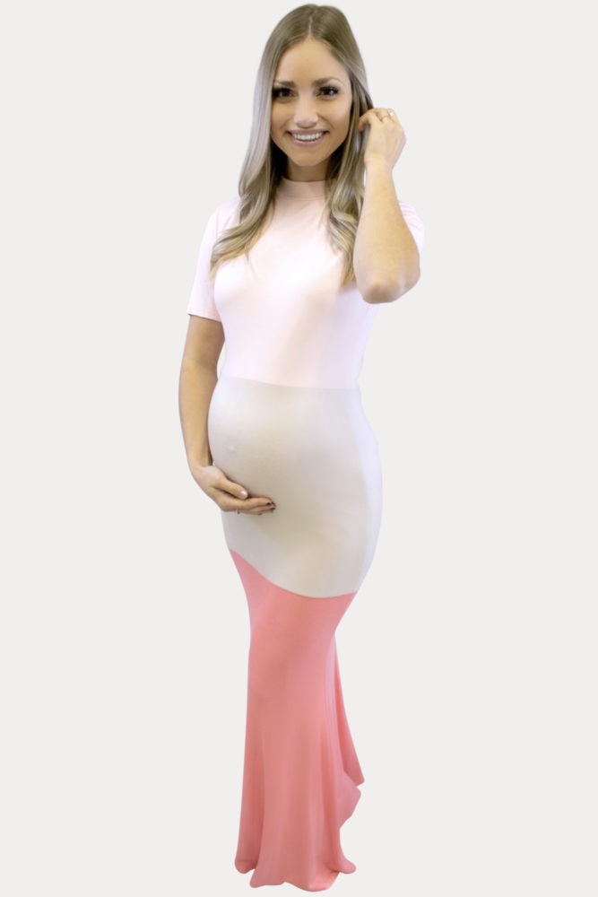 Pink Maxi Maternity Dress