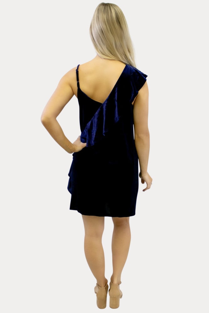 velvet ruffle pregnancy dress