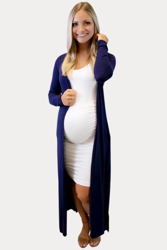 Navy long sleeve duster