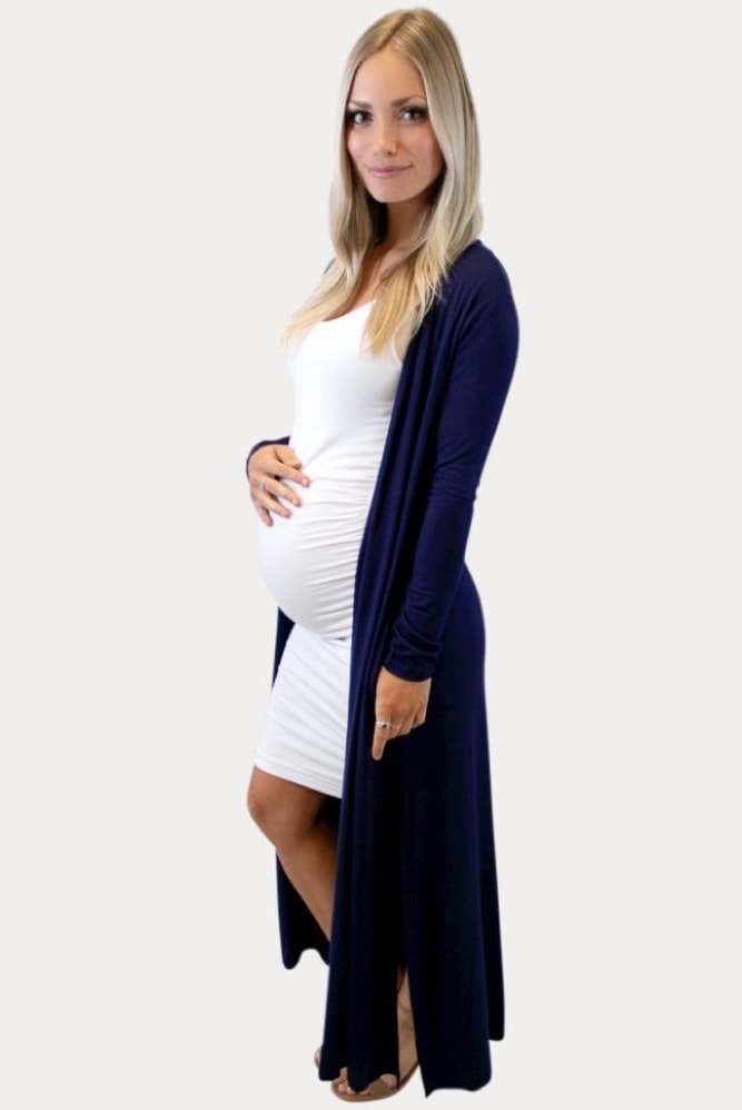 Navy long sleeve duster