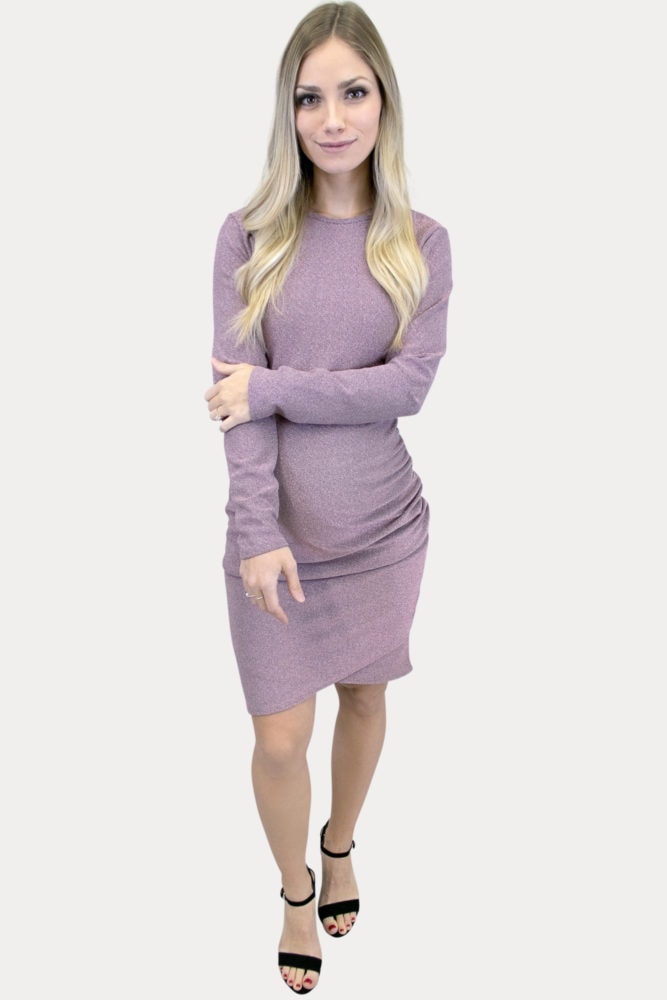 sparkly ruched maternity dress