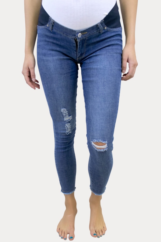 distressed maternity jeans