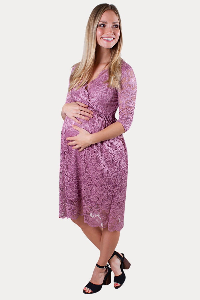 lace flare maternity dress
