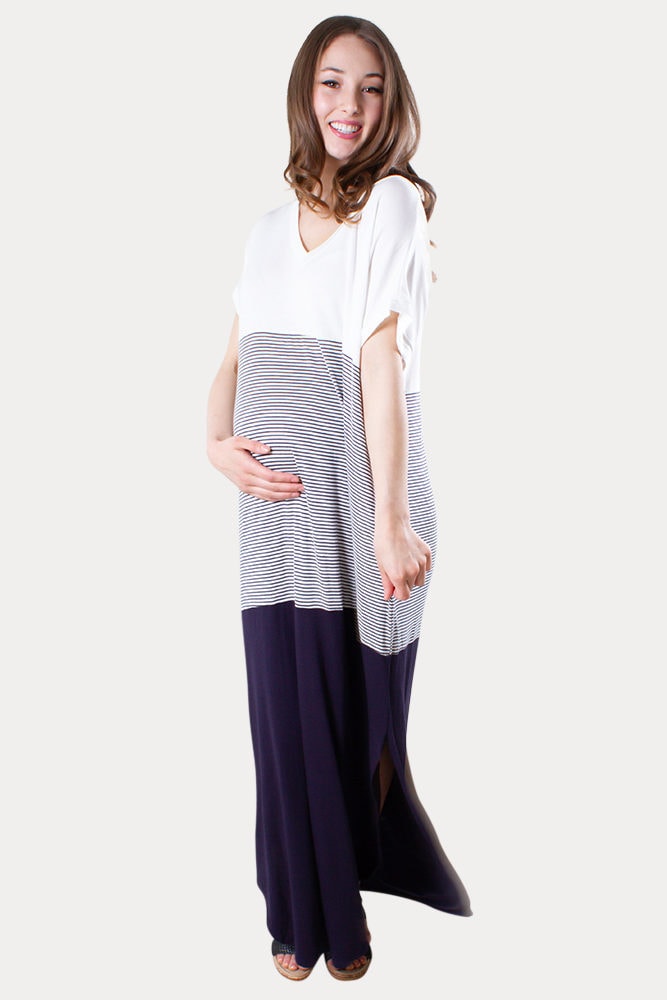 color block maternity dress