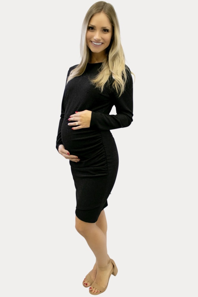 sparkly black maternity dress