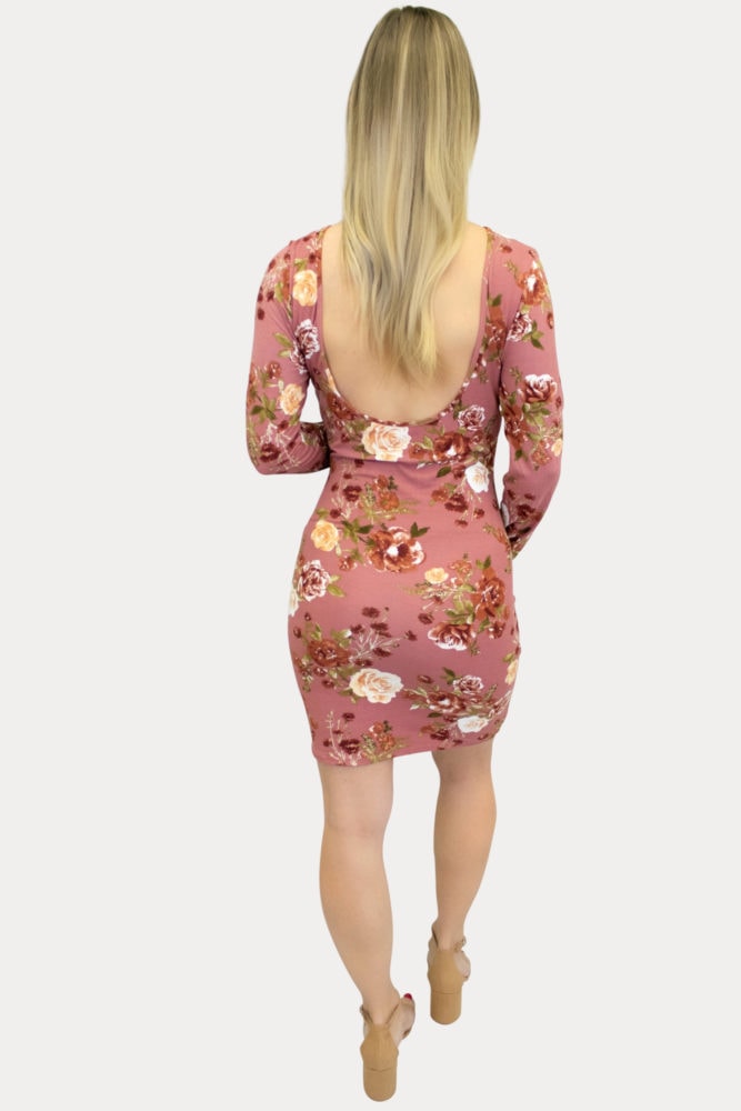 floral mauve maternity dress