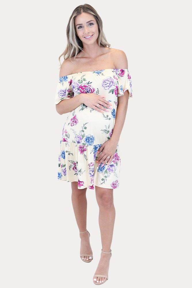 pregnancy mini dress with flowers