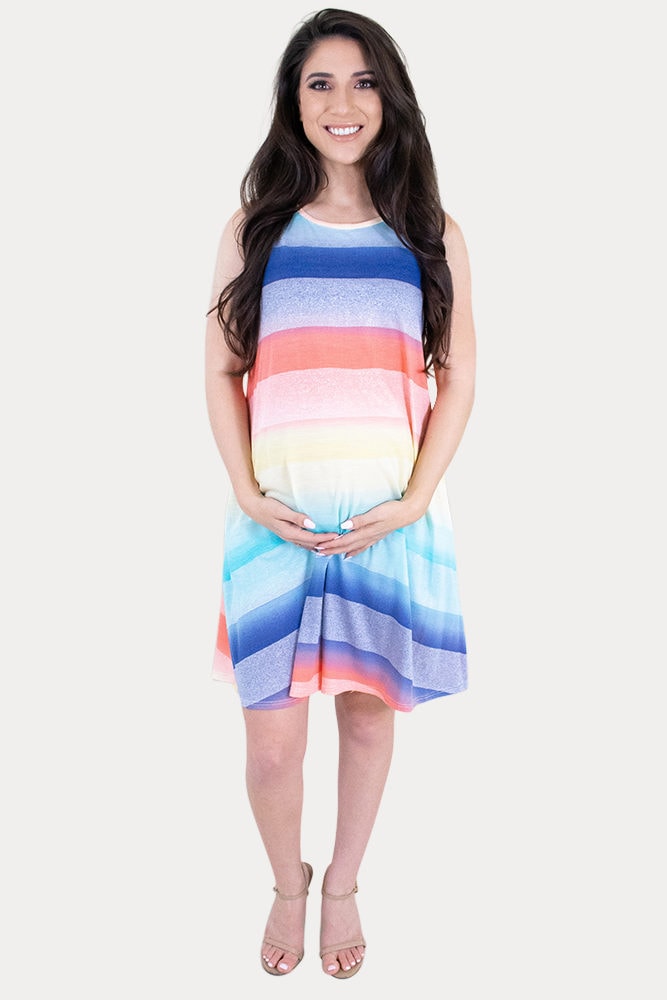 rainbow maternity dress