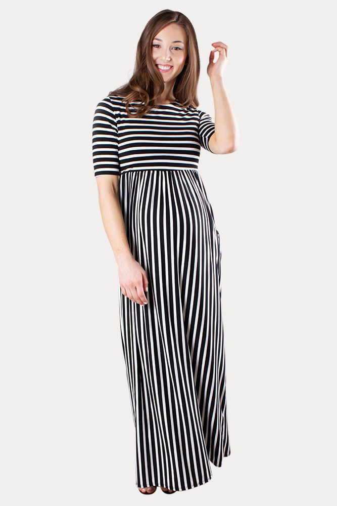 striped maternity dress