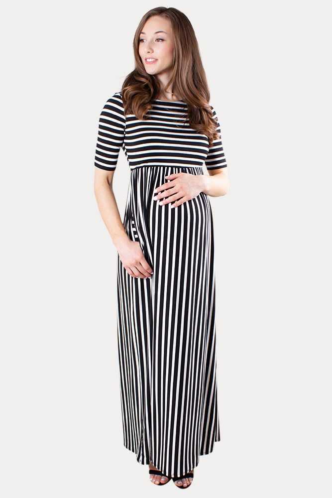 striped maternity dress