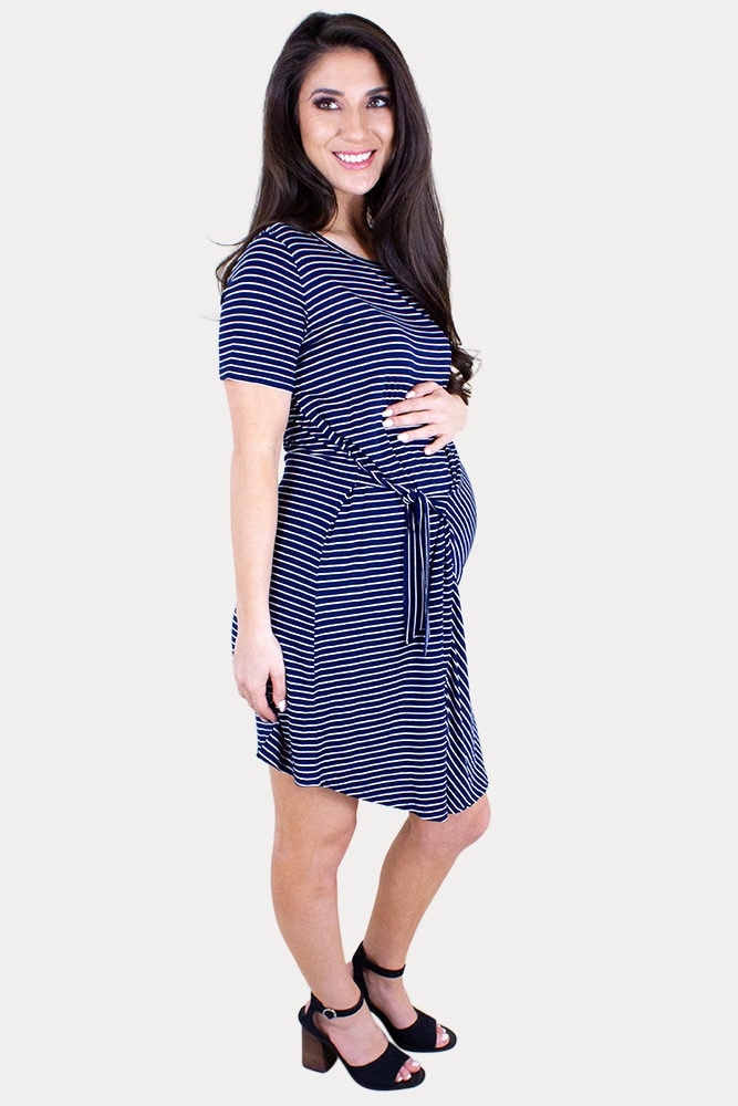 casual striped maternity dress