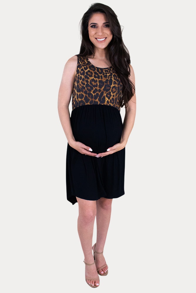 leopard print maternity dress