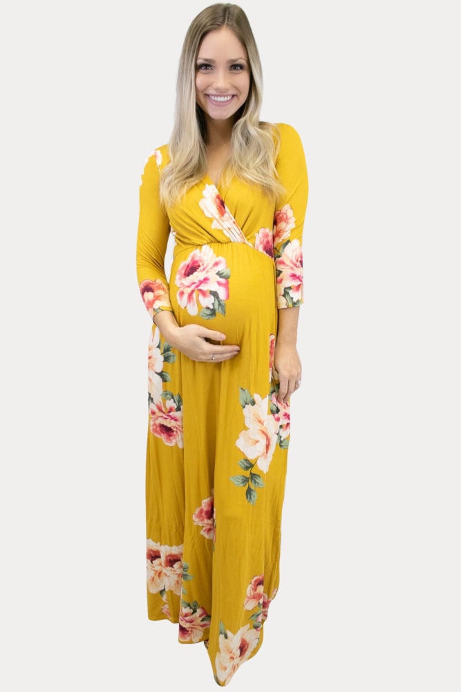sweetheart floral maternity maxi