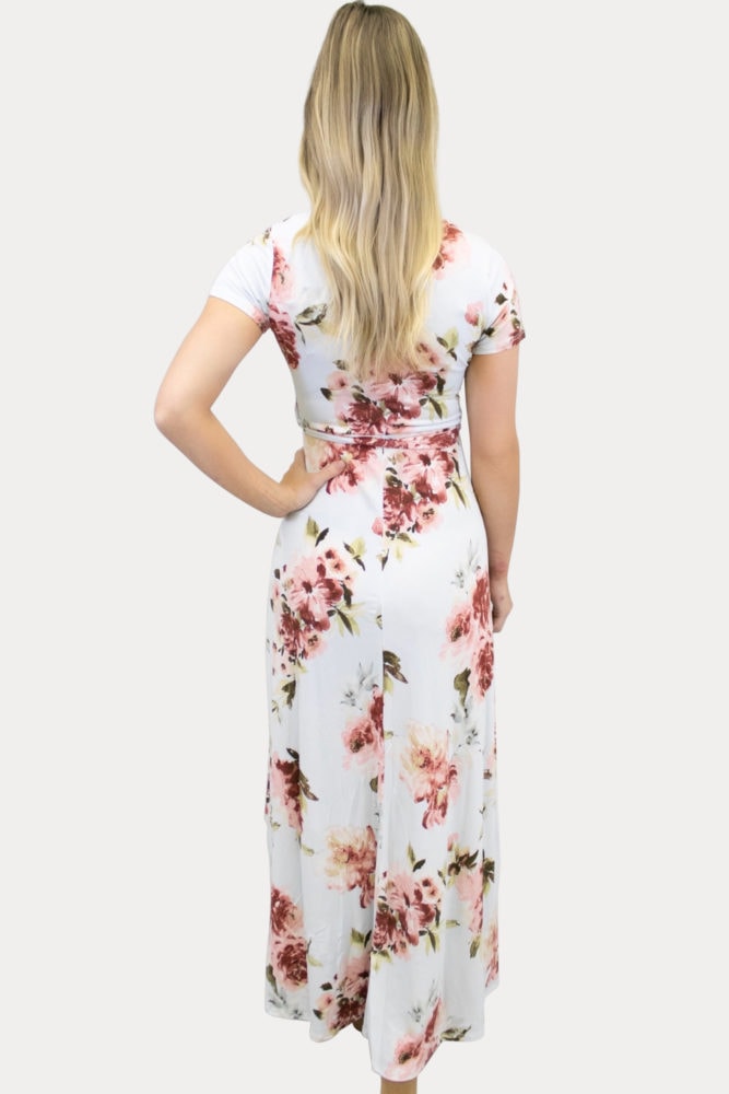 Light Blue Floral Maternity Maxi