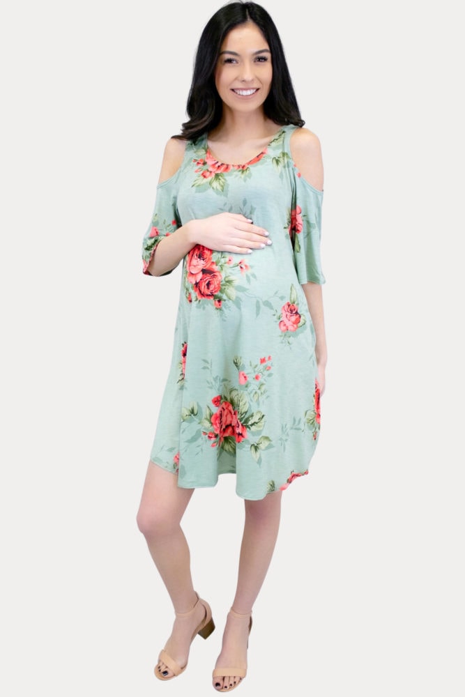 floral flowy maternity dress