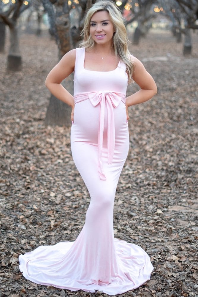 tie front maternity gown