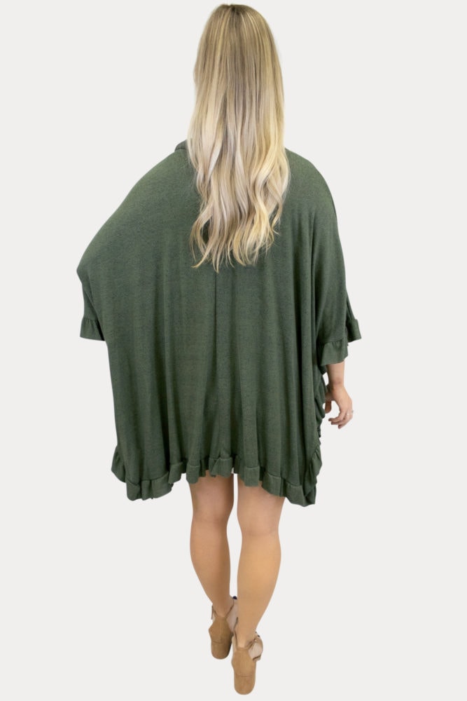 Maternity Knit Ruffle Kimono