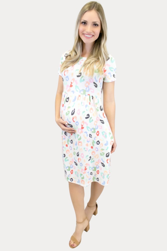 party print maternity dress