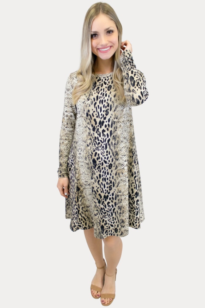 snow leopard maternity dress