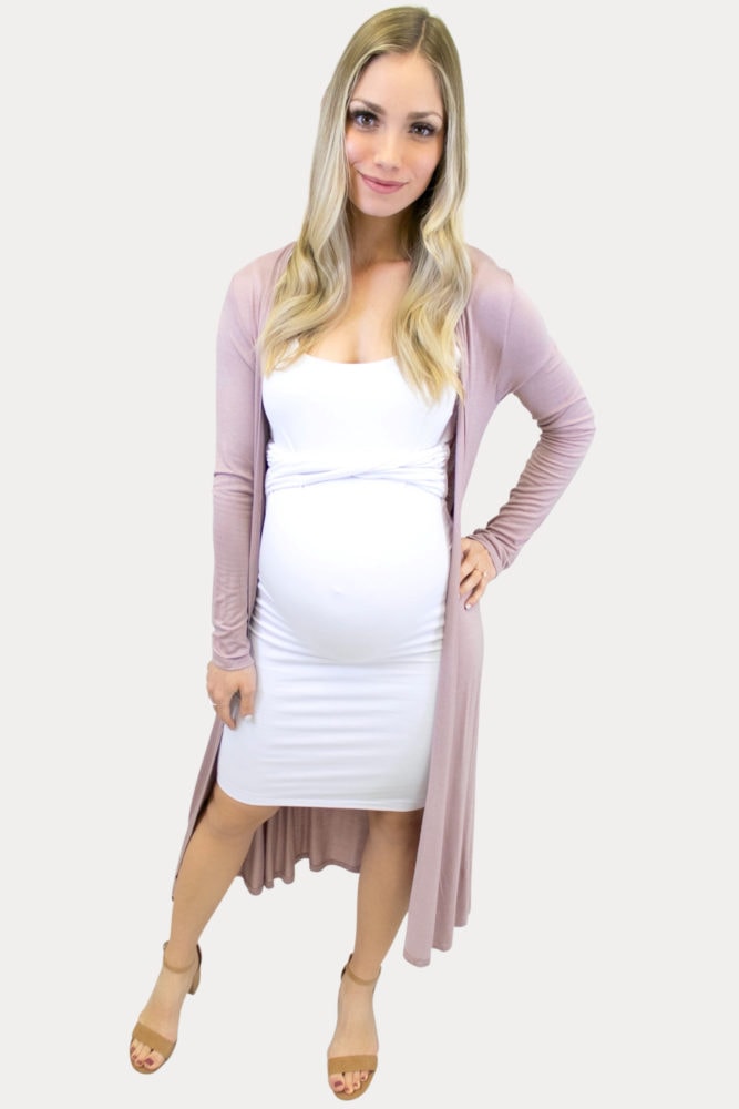 mauve maternity Cardigan