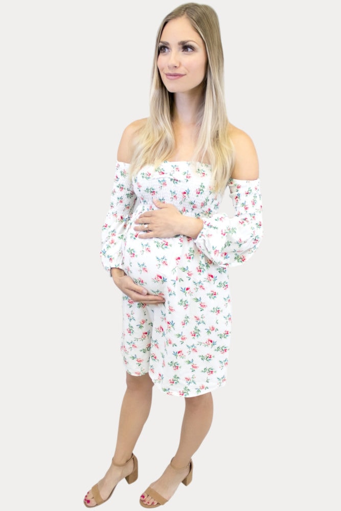 Floral Smock Top Maternity Dress