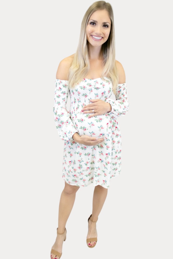 Floral Smock Top Maternity Dress