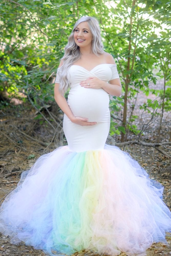 rainbow baby photoshoot gown