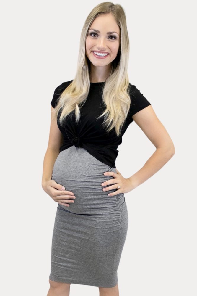ruched maternity skirt