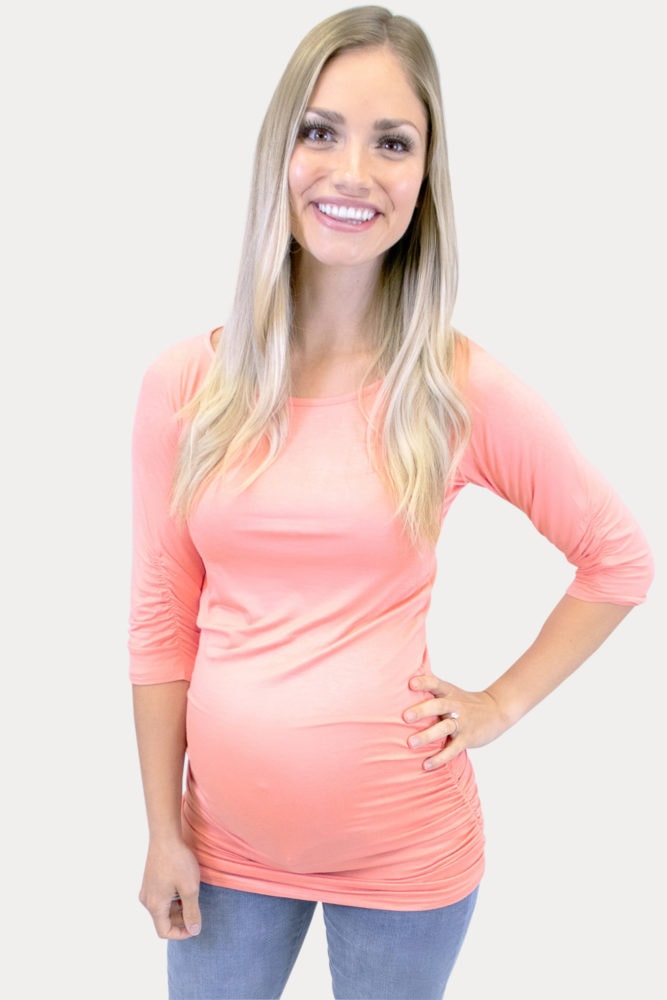 ruched sleeve maternity tee