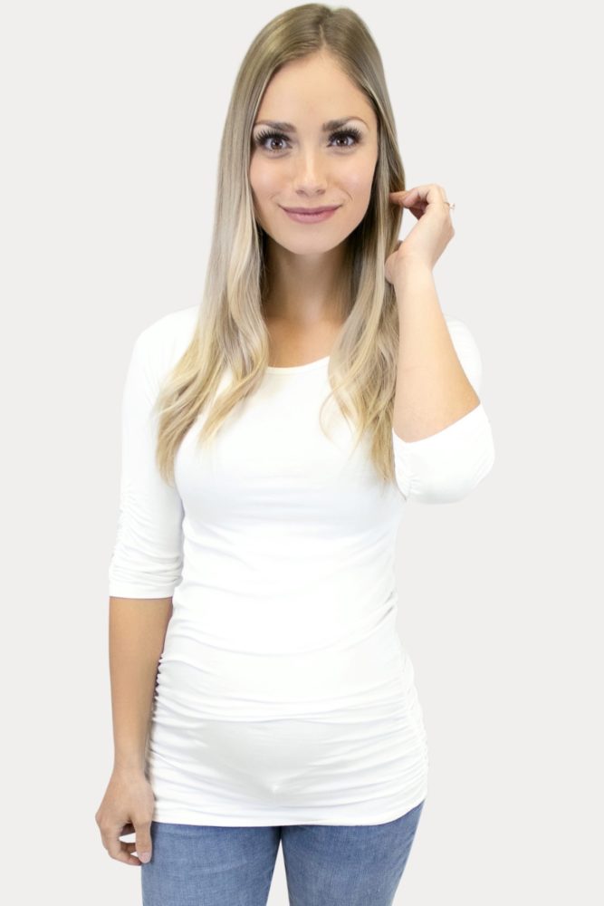 basic cream maternity top