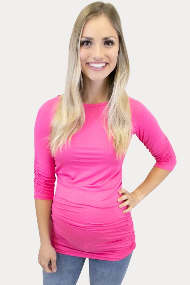 hot pink maternity tee