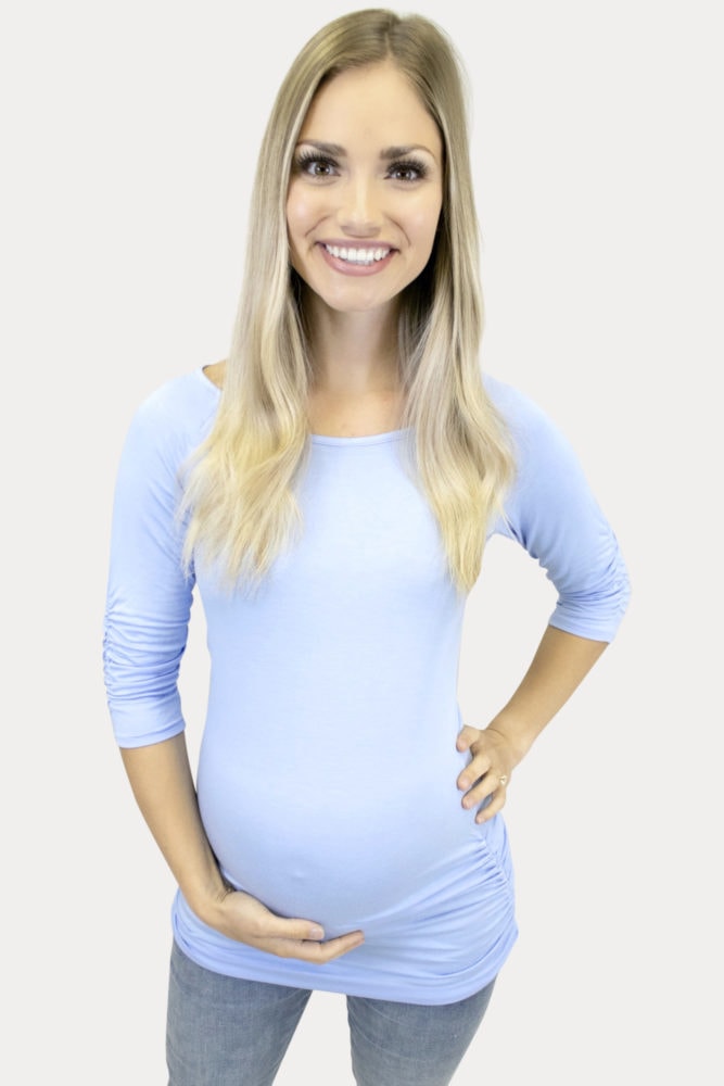 sky blue maternity top