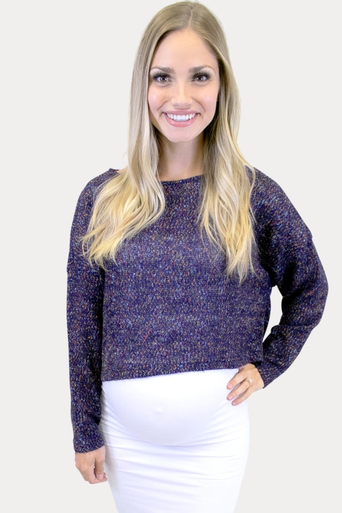sweater maternity crop top