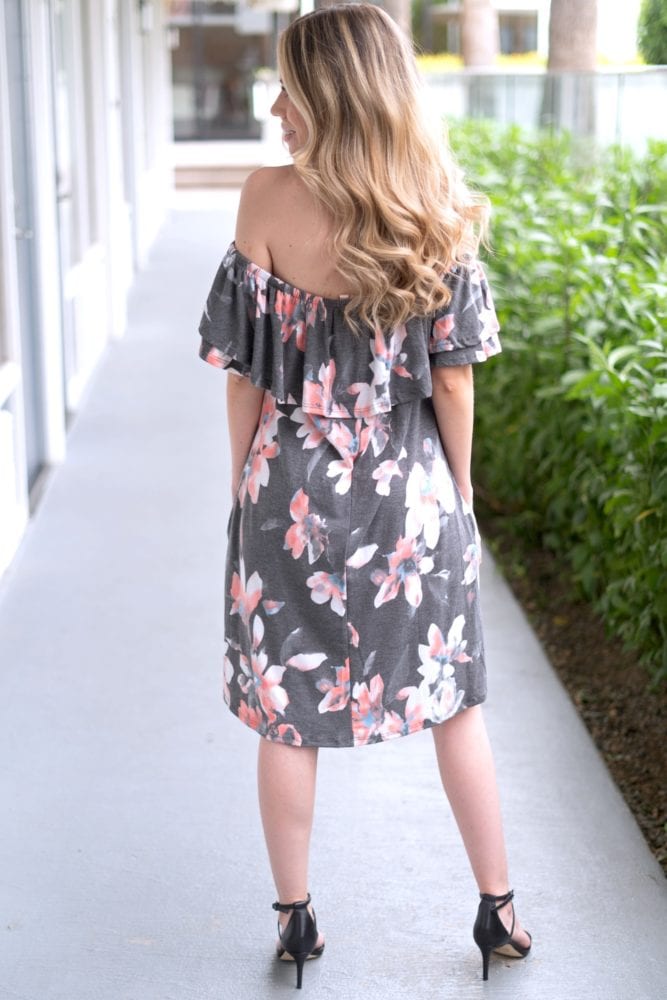 off the shoulder floral dress