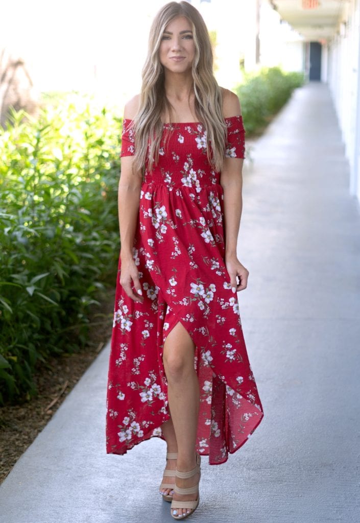 floral wrap dress