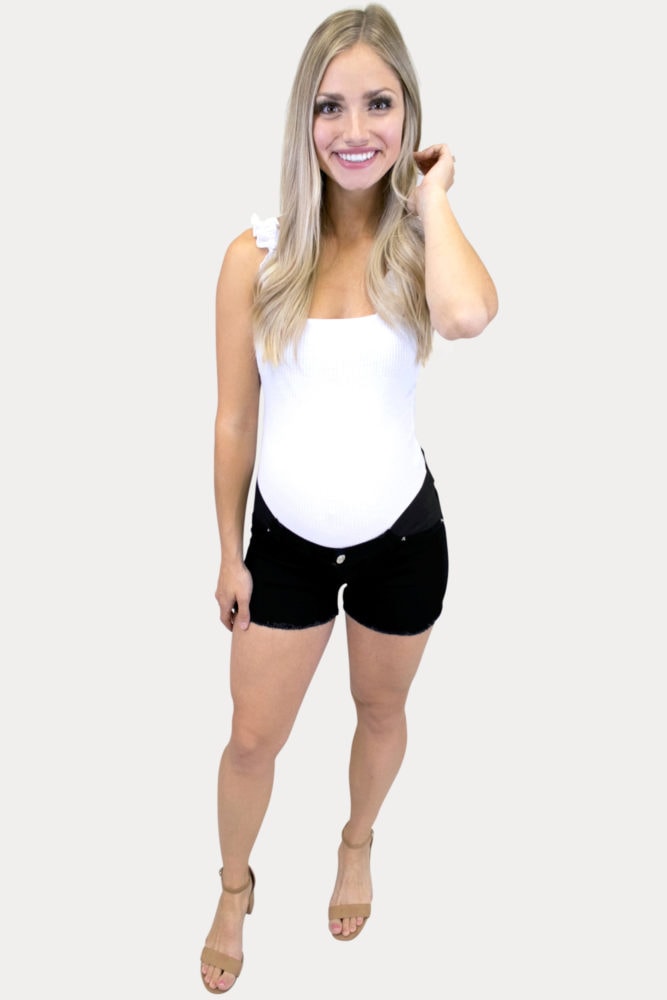 black maternity shorts