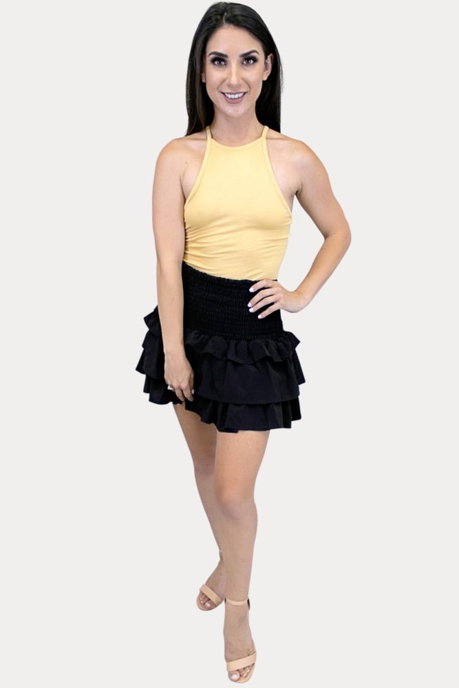 black ruffle skirt