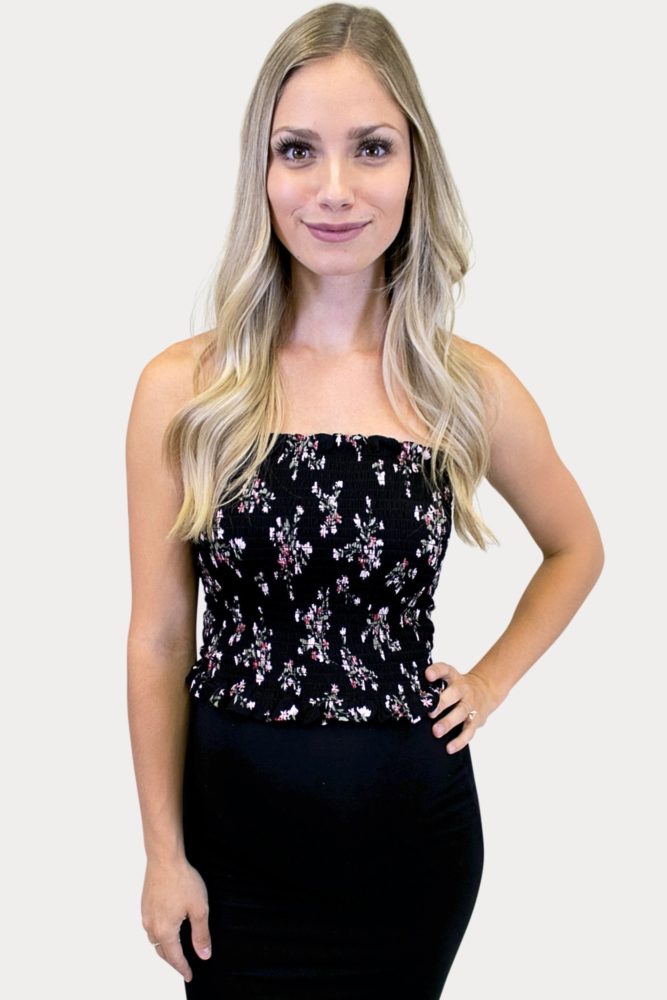 black floral maternity top