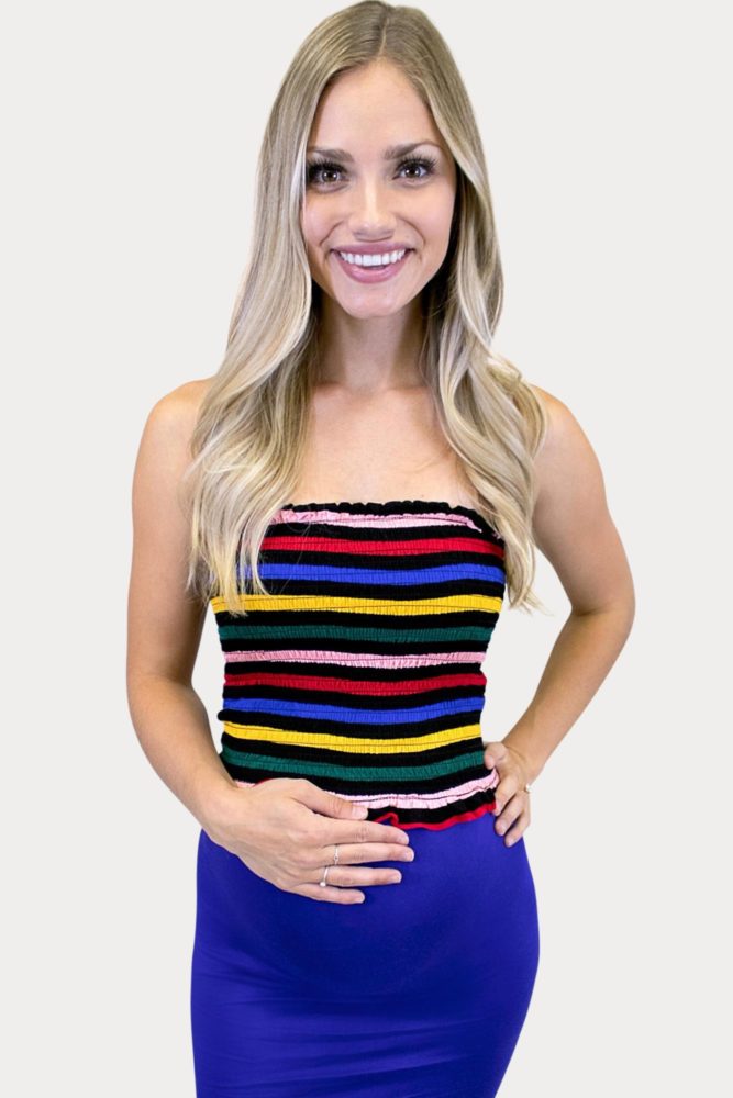 black striped maternity crop top