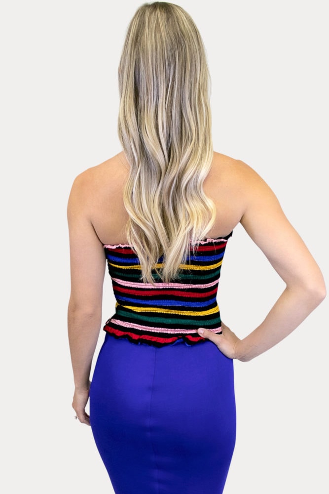 black striped maternity crop top