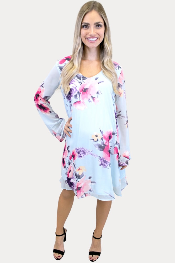 v-neck floral maternity dress
