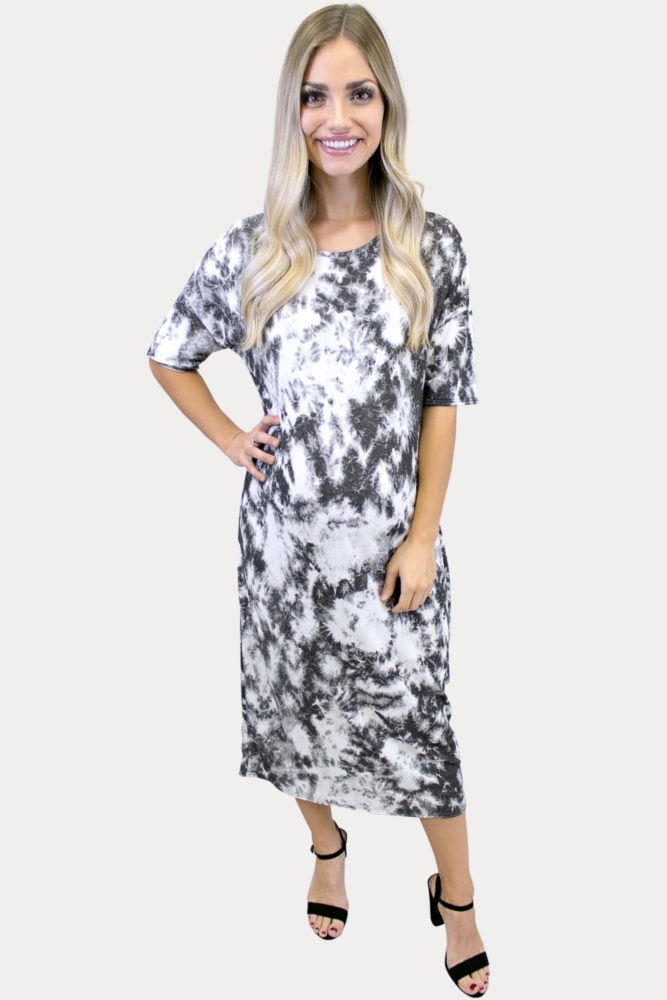 tie dye maternity midi dress