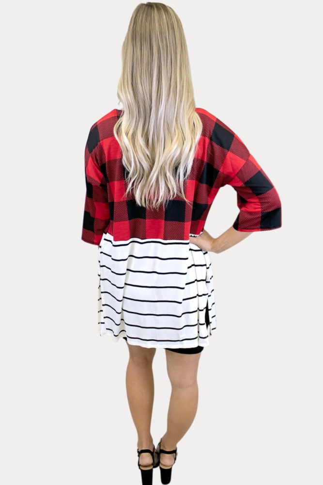 plaid maternity kimono